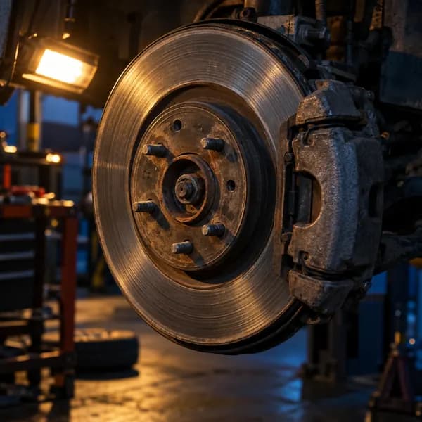 A worn brake disc